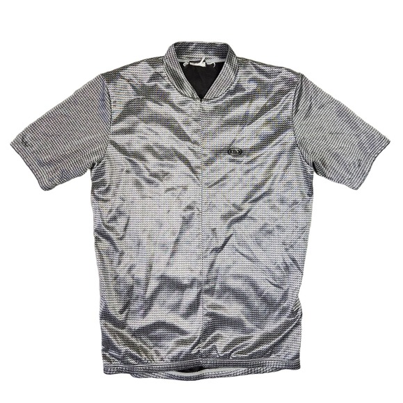 Vtg Louis Garneau Cycling Jersey Mens M Short Sleeve‎ Full Zip Houndstooth Bike - Picture 1 of 8